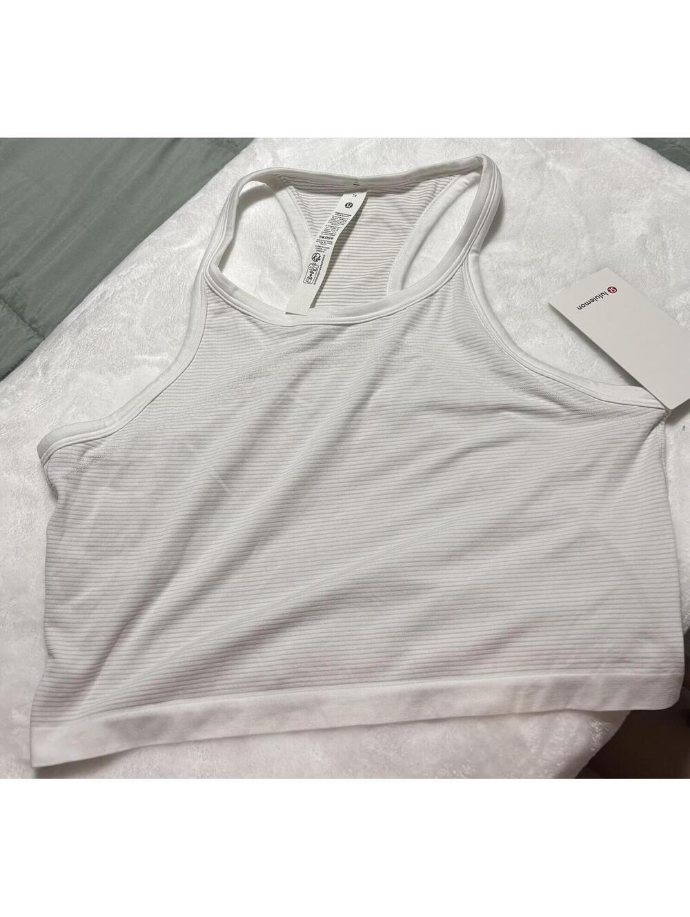Lululemon Swiftly Tech Cropped Racerback Tank 2.0 White Size 14